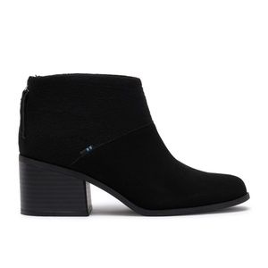 NEW TOMS Lacy Black Suede /Felt Mix